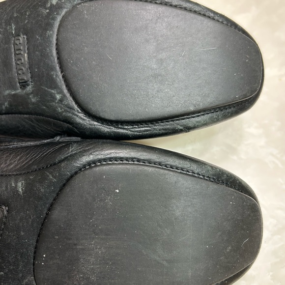 Gucci Leather Slippers / Slides, black, buckle detail, 110104, Size 8 - Picture 12 of 14